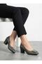 Women's Platinum Thick Heel Comfortable Fit Heeled Shoes - 2