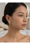 26Vipk12 -Vip Butterfly Detailed Stoned Gold Earrings - 2