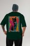 For the Sake of Cats 72 Cats Printed Green Oversize T-Shirt 100% Cotton Unisex Cat Lover Premium Design - 2