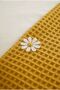 3D Daisy Embroidered Mustard Runner 100% Cotton 7 Piece Duvet Cover Set - 7