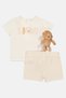 Toddlers Boy 3 Pcs Graphic Print T-Shirt And Shorts With Soft Toy Set, Multicolor - 4