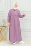 Baby Collar Gathered Children's Dress Rose Dried - 4006 - 4