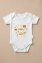 Cute Forest Theme Fox Printed Short Sleeve Baby Bodysuit with Snap Fasteners 100% Cotton - 4