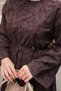 Women's Floral Embroidery Detail Waist Tie Dress Brown - 5