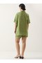 Green Longline Cotton Shirt and Shorts Co-ords Set - 2