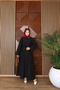 Women's Belt Detailed Hijab Dress Long Sleeve Loose Cut Dress - 2