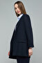 Solid Oversized Single-Breasted Blazer - 3