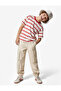 Short Sleeve Crew Neck Viscose Blend Striped T-Shirt