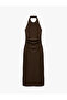 Bürümcük Fabric Textured Slim Fit Halter Neck Midi Dress with Back Detail - 3