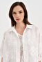 Women's Shirt with Complete Embroidery Detail and Foldable Sleeves Design - 5