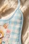 Set of 2 Blue Gingham Liquid-Proof Baby Bibs 6-18 Months - Cute Teddy Bear and Duck Figured Plush Toys - 4