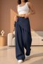 X Nurbeli Women's Wide Leg Asymmetrical Design Palazzo Trousers - 4