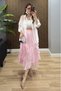 Pink Layered Lace Detail Skirt - De261064 - 2