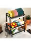 Modern Countertop Dish Drying Rack, 3-Tier Kitchen Storage Organizer with Drainage System, Cutlery Holder, Cup Rack and Plate Storage - 5