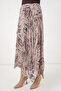 Women's Asymmetrical Cut Chiffon Skirt 1466 - Beige - 4