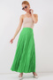 Women's Long Crinkled Skirt 1472 - Green - 3