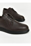 Brown Leather Look Men's Classic Shoes - 3
