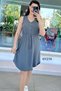 V-Neck Button Detail Aerobin Dress 6Y274 - 3