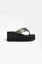 Women's Leather Look Flip-Flop Sandals with 7 cm Heel Platform Beach Slippers (Nora) - 3
