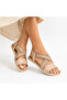 Women's Stoned Genuine Leather Casual Sandals - 3