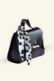 Women's Scarf-Tied Hand and Shoulder Bag - Black - 2