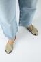 Olenka Women's Genuine Leather Pieced Sabo Water Green Slippers - 6