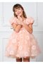 Balloon Sleeve Crew Neck Girls' Graduation Evening Dress with Skirt Overlay Kvc5008 - 2