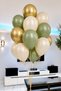 10 Pieces of Gold Sea Sand Mold Green Balloon Bouquet – Helium Compatible Party Balloons - 2
