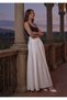 Women's Ecru Zippered Satin Mevlana Skirt High Waist Long Flared Skirt - 4