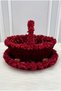 Burgundy Bridal Velvet Henna Night Tray and Basket, Sparkling with Sequins and Flowers, Wedding, Engagement, Promise - 3