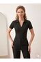 Women's Polo Neck Short Sleeve Blouse