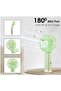 Mini Portable Hand Fan Rechargeable USB Fan with LED Light, Foldable Handheld Cooling Fan, 3 Speed - 6