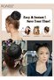 Synthetic Hair Bun Extension Roller Donut Chignon With Elastic Drawstring High Temperature Fiber Hairpiece for Women Daily Use(Black) - 4