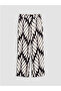 Ecru Patterned Women's Trousers with Elastic Waist - 4