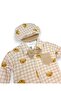 100% Cotton Baby Boy Bow Tie, Plaid Patterned Hat, 5-Piece Hospital Discharge Bodysuit Set - 3