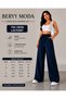 Triple Women's Black Gray Navy Blue Wide Leg Sweatpants - High Waist Loose Fit - 3