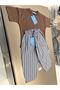 Elegance and Comfort Combined: Brown T-Shirt and Striped Pants Boys' Summer Set - 2
