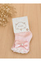 Girl's Pearl Bow Detailed 3-Piece Cotton Socks Set - 3