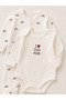 I Love Dad Mom Printed Beret 3-Piece Jumpsuit Set 100% Cotton