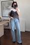 Women's Plaid Patterned Thin Strap Tulle Blouse Anthracite - 5
