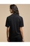 Textured Top With Collared Neck And Short Sleeves - 4