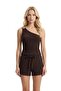 Premium - Tide Collection |   Brown Lace-Up Wrinkled Textured Comfortable Cut Women's Shorts - 5