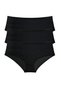 3 Pieces Women's High Waist Bato Panties Black