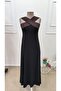Women's Front Cross Detailed Two-Color Long Viscose Dress - 4