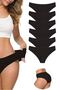 6-pack women's seamless laser-cut flexible non-marking panties black