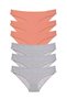 6 Pieces Super Eco Set Lycra Women's Slip Panties Powder Gray