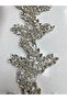Iron-On Crystal Stone Leaf Pattern Decorative Applique Strip – Wedding Dress, Evening Dress, and Kaftan Bag Footwear Decoration 50 cm Length - 3
