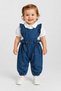 Baby Girl Denim Salopet Set White Collared Shirt Ruffle Jean Jumpsuit 2-Piece Summer Set 6-24 Months