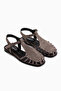 Kiera Genuine Leather Mink Suede Belted Women's Sandals - 3