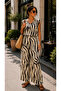 V-Neck Zebra Patterned Viscose Suit - 2